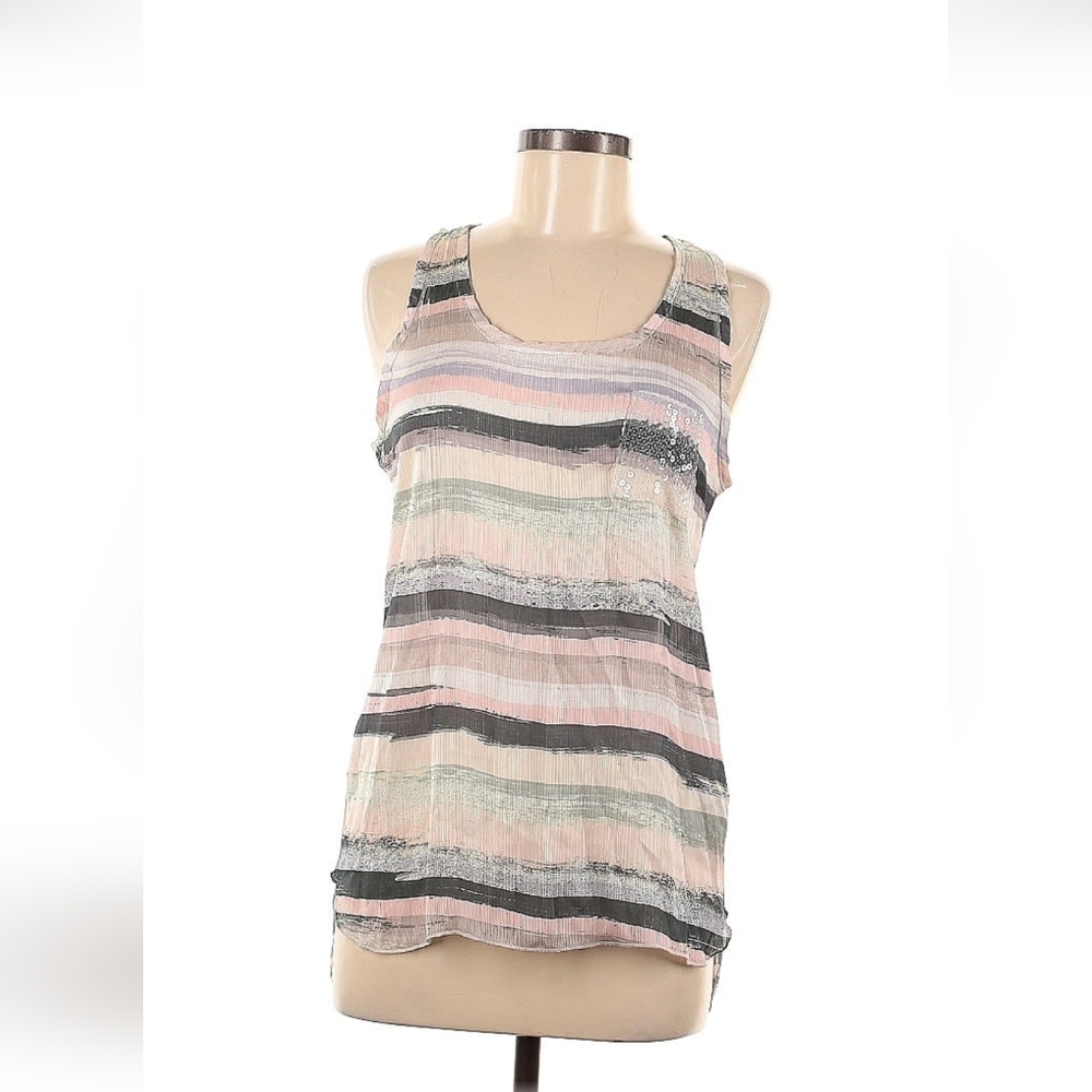 Romeo & Juliet Couture Taupe Striped Blouse